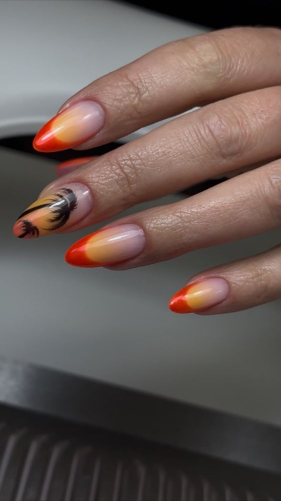 Oranžs ombre dizains